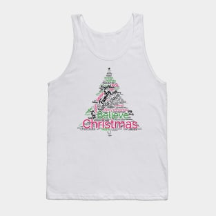 Christmas tree word cloud design Tank Top